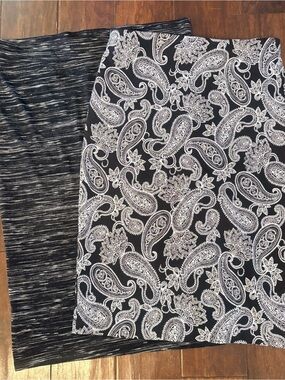 Black & White Paisley Pencil Skirt